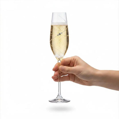 Diamante Champagne Flutes - Gift Box of 6 by Glassware UK