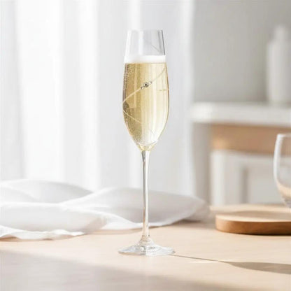 Diamante Champagne Flutes - Gift Box of 6 by Glassware UK
