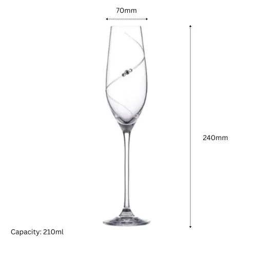 Diamante Champagne Flutes - Gift Box of 6 by Glassware UK