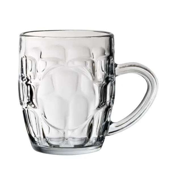 Dimple Half Pint Glass Tankard Panelled - 290ml