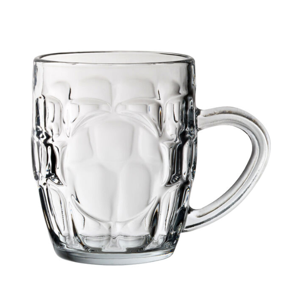 Dimple Half Pint Glass Tankard Panelled - 290ml