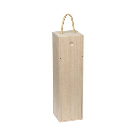 Handled Wooden Wine Box - 35cm