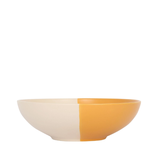 Mustard Dipped Stoneware Pasta Bowl - 20.5cm 
