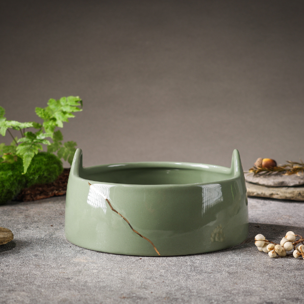 BosilunLife Cat Inspired Bowl - Green - 18cm