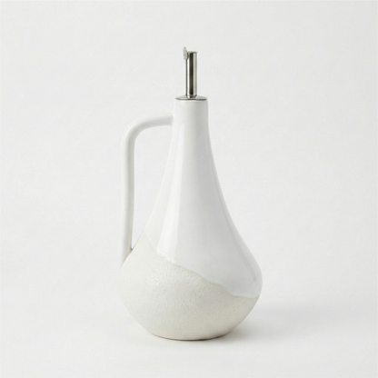 BosilunLife Nordic Oil or Vinegar Bottle with Handle - White - 24cm