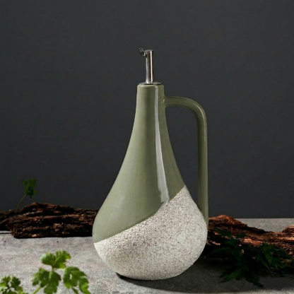 BosilunLife Nordic Oil or Vinegar Bottle with Handle - Green - 24cm