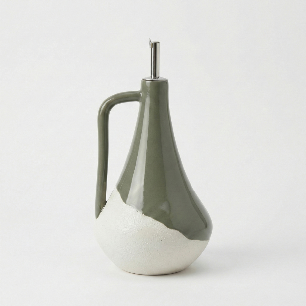 BosilunLife Nordic Oil or Vinegar Bottle with Handle - Green - 24cm
