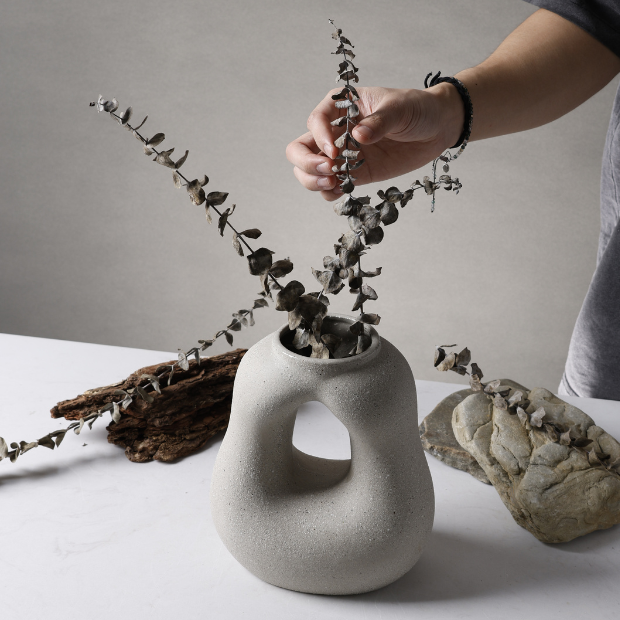 BosilunLife Harmony Flower Vase - Matte Grey