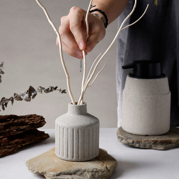 BosilunLife Recycled Ceramic Boreal Mist Scented 150ml Diffuser Gift Set