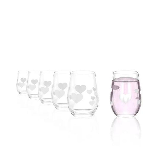 L'Amour Frosted Heart Whisky Tumbler Set - 335ml - Set of 6 by Stolzle