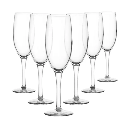 Moda Champagne Flutes - 170ml - Set of 6 by Glassware UK