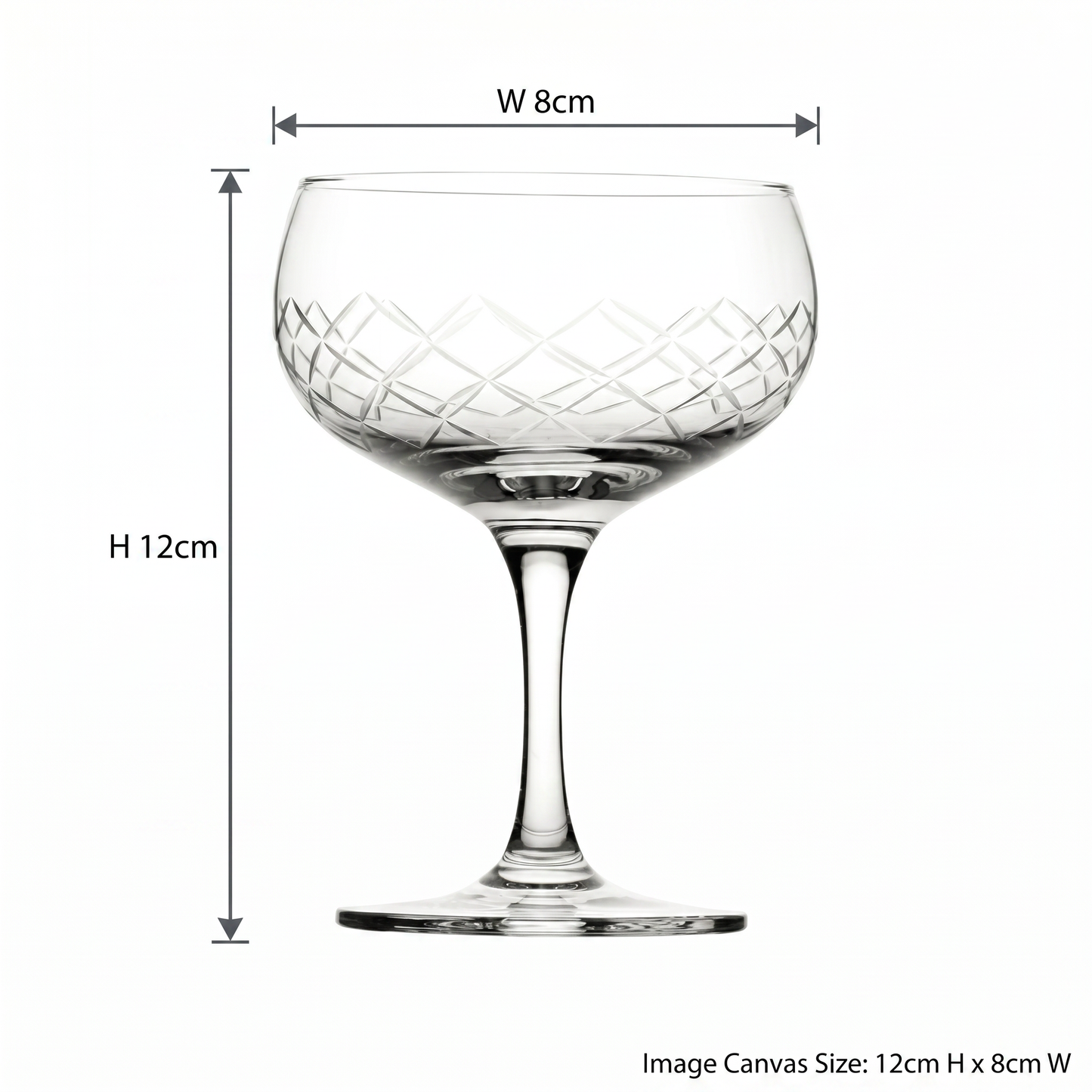 Raffles Diamond Coupe Glasses - 160ml - Set of 6