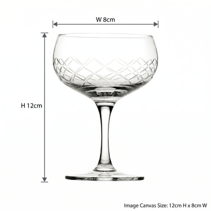 Raffles Diamond Coupe Glasses - 160ml - Set of 6