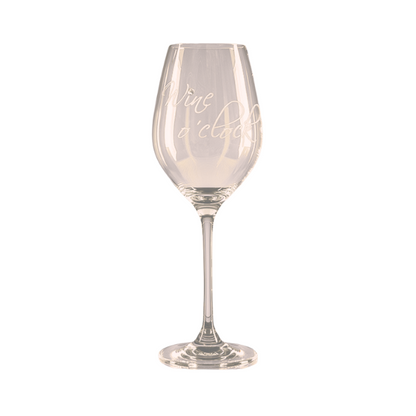 Diamante "Wine O'Clock" Wine Glass - In Gift Box