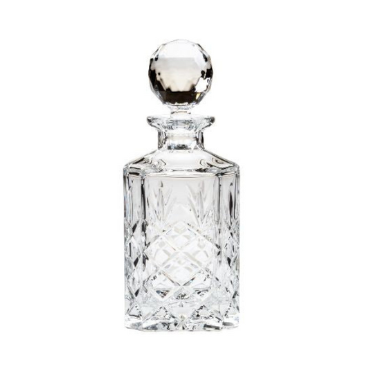 Maxwell Lead Crystal Full Cut Square Spirit Decanter - 0.8ltr