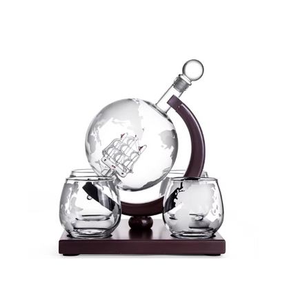 Globe Decanter Set with 4 Tumblers