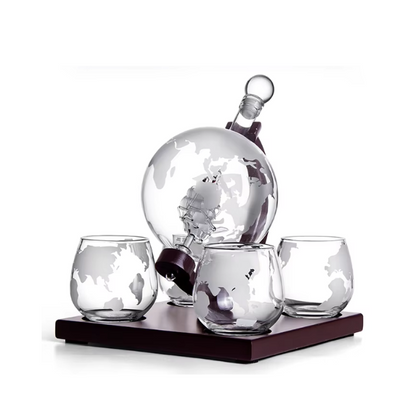 Globe Decanter Set with 4 Tumblers