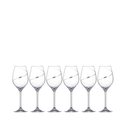 Silhouette Set of 6 Wine Glasses with Swarovski® Crystals