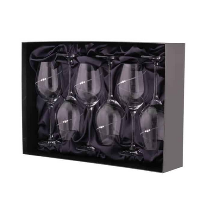 Silhouette Set of 6 Wine Glasses with Swarovski® Crystals