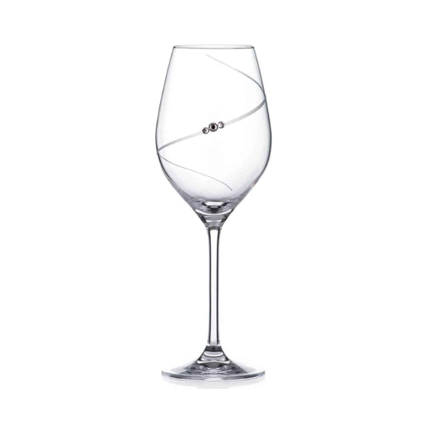 Silhouette Set of 6 Wine Glasses with Swarovski® Crystals