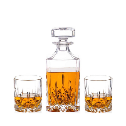 Dorchester Crystal Whisky Decanter Set – 3 Pieces