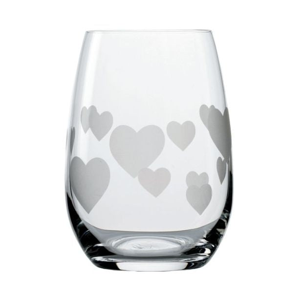 L'Amour Frosted Heart Whisky Tumbler Set - 335ml - Set of 6