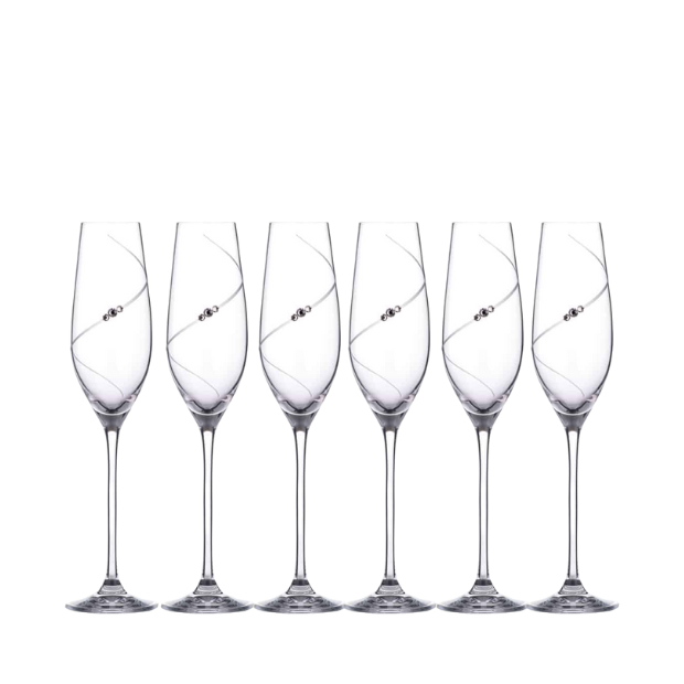 Silhouette Champagne Flutes with Swarovski® Crystals