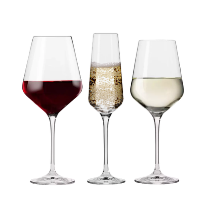 Krosno Party Season Set - Set of 24 - Red, White & Fizz - Avant Garde Collection by Krosno