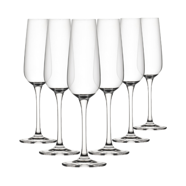 Mississippi Glass Flutes - 210ml - Set of 6