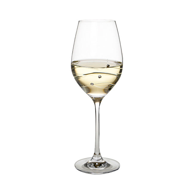 Diamante Wine Glass with Spiral Design Cutting