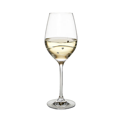 Diamante Wine Glass with Spiral Design Cutting