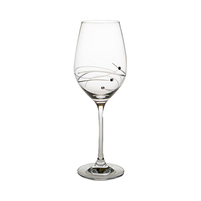 Diamante Wine Glass with Spiral Design Cutting