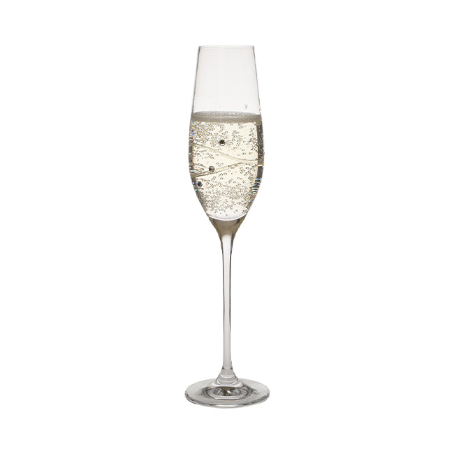 Diamante Champagne Flute with Spiral Design Cutting