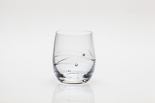 Diamante Whisky Tumbler with Spiral Design Cutting