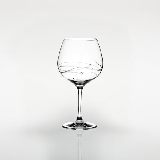 Diamante Gin Glass with Spiral Design Cutting