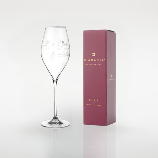 Diamante "It's Time to Celebrate" Prosecco Glass - 320ml