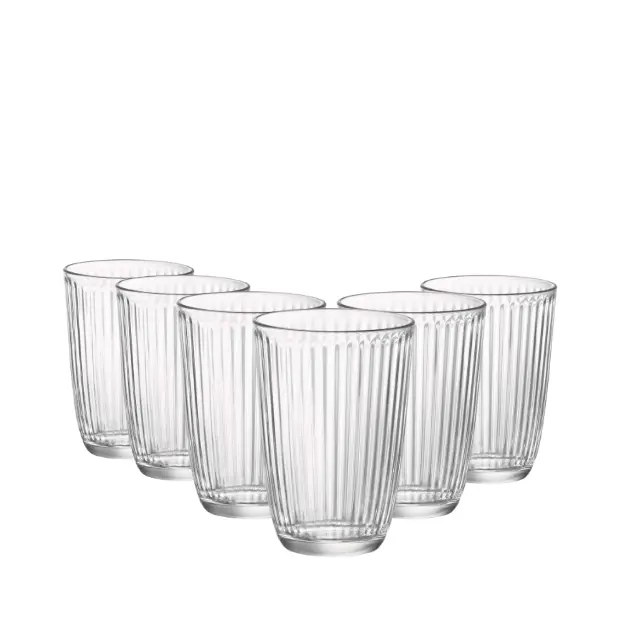 Bormioli Rocco Line Long Glasses - 390ml - Set of 6 by Glassware UK
