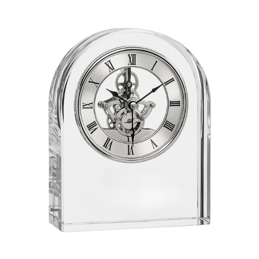 Optical Crystal Arched Clock - 14.5cm