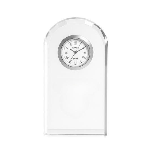 Optical Crystal Scalloped Clock - 11cm