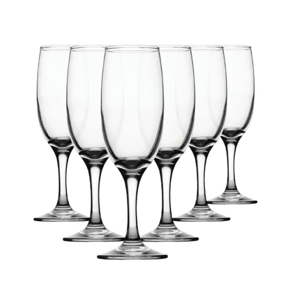 Pure Champagne Flutes - 190ml - Set of 6 by Glassware UK