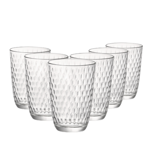 Bormioli Rocco Slot Highball Water Glasses - 390ml - Set of 6