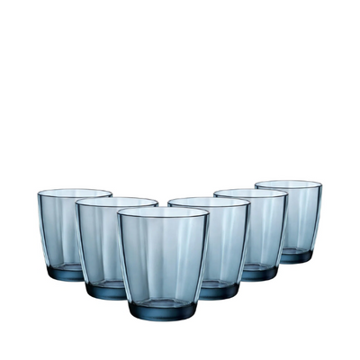 Bormioli Rocco Pulsar Double Old Fashioned Glasses Blue - 390ml - Set of 6