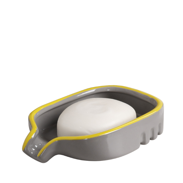 Bosilunlife Grey & Yellow Timeless Elegance Soap Dish