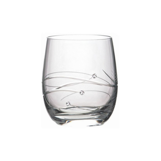 Diamante Whisky Tumbler with Spiral Design Cutting