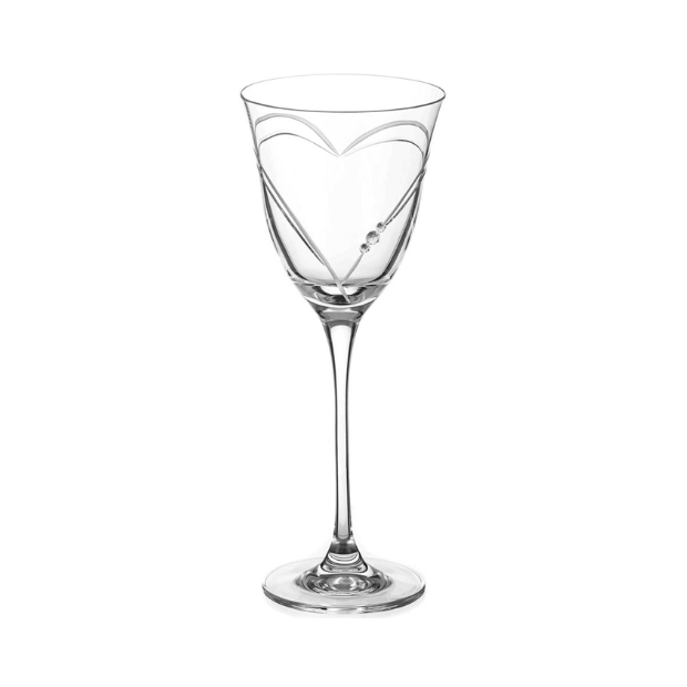 Beloved Hearts Crystal Red Wine Glasses - 310ml - Set of 2