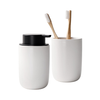 Bosilunlife Soap Dispenser and Toothbrush Holder Set - 2 Piece Set