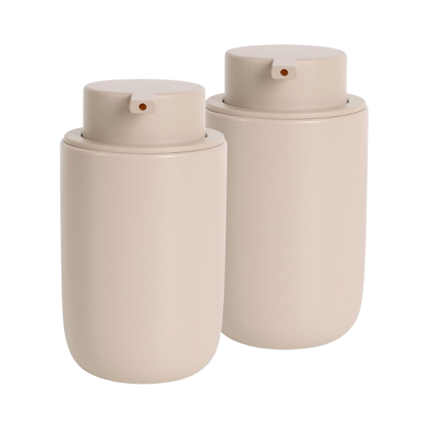 BosilunLife Khaki Nordic 350ml Liquid Soap Dispenser - 2 Piece Set