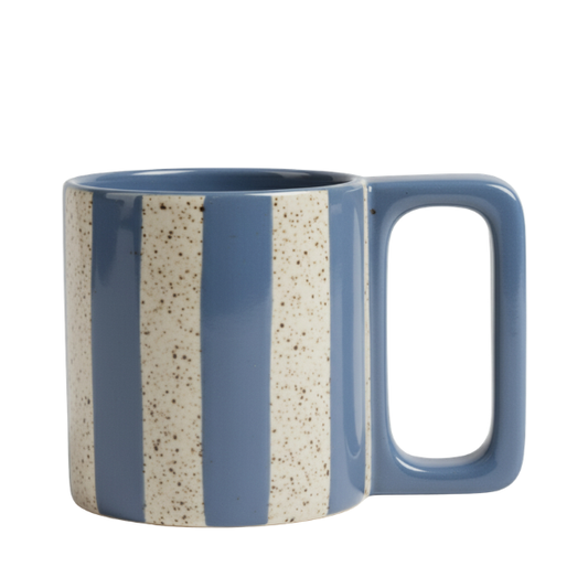 BosilunLife Quiet North Mug - Deep Blue & Speckle Stripes - 480ml