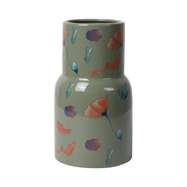BosilunLife Botanical Flower Vase - Green - 20cm by Glassware UK