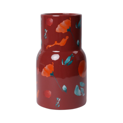 BosilunLife Botanical Flower Vase - Red - 20cm